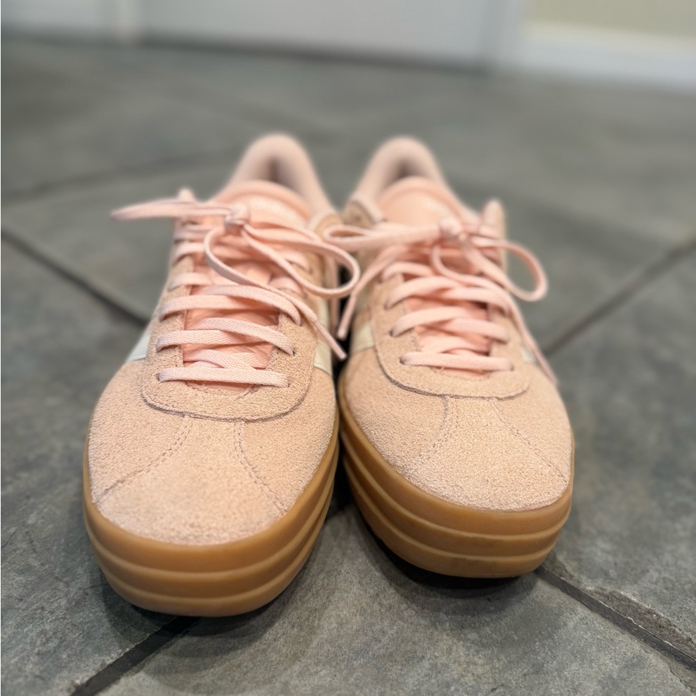 Adidas VL Court Bold Women's Blush Suede Sneakers 8.5